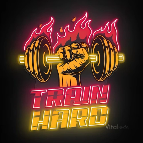 BUY Train Hard Gym Neon on Vitalneon | Gym LED Neon Sign