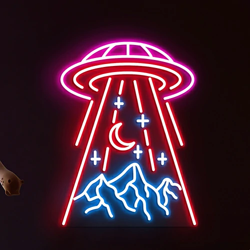 UFO Flying Saucer Neon Sign