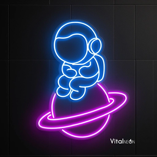 Universe with Astronaut Neon Sign