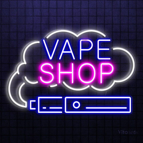 Vape Shop Title Neon Sign