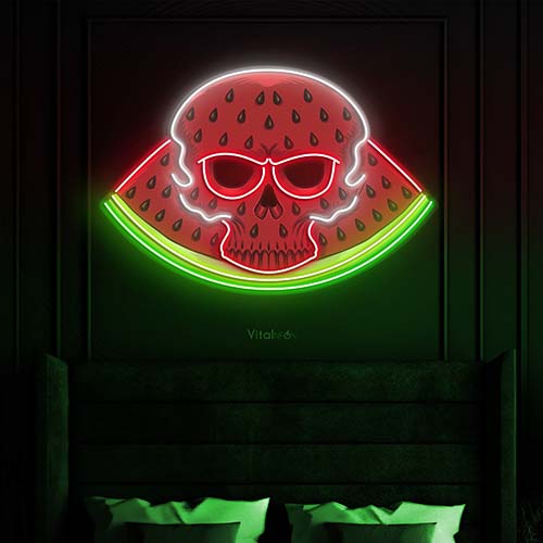 Watermelon Skull Artwork Neon