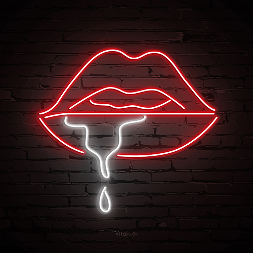 Wet Lips Neon Sign