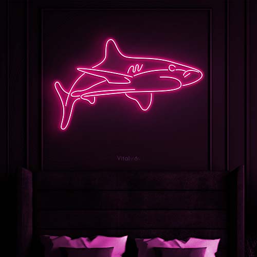 While Tip Shark Neon Sign