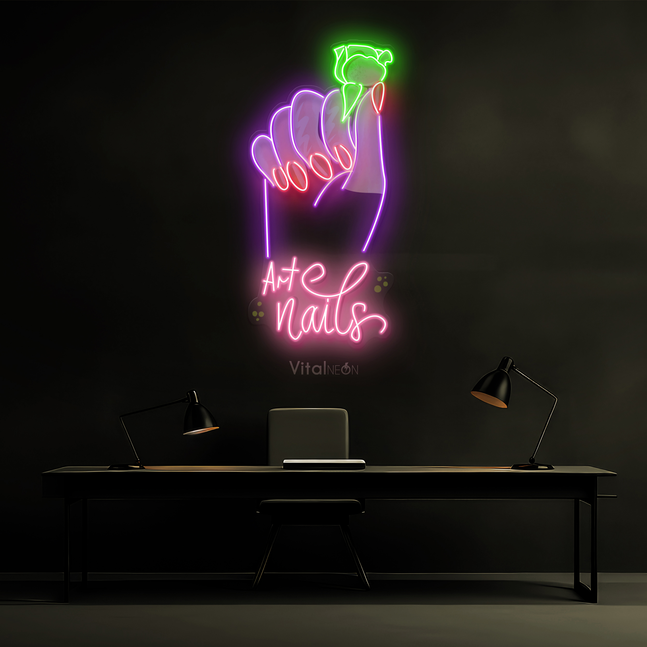 Buy Woman Nail Holding Flower Neon Sign Buy Woman Nail Holding Flower Neon Sign