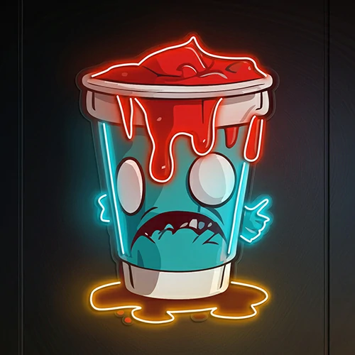 Zombie Cup Artistic Neon Sign
